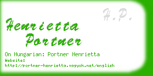 henrietta portner business card